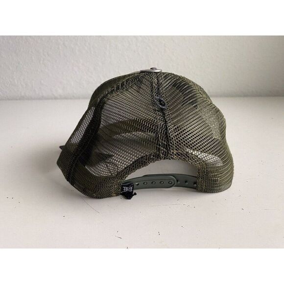 Ed Hardy Trucker Hat Embroidered Rhinestone Dragon Tattoo Snapback Cap Green NEW - Picture 7 of 14